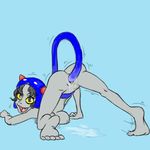  1800 34from1800 bent_over breasts butt feline female grey_hair hair homestuck looking_at_viewer looking_back mammal masturbation ms_paint_adventures nepeta_leijon nipples penetration pussy tail_sex troll vaginal vaginal_penetration yellow_eyes 