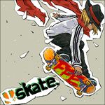  artist_request copyright_request hat lowres oekaki scarf skateboard solo 