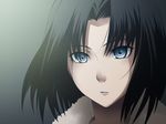  black_hair blue_eyes kara_no_kyoukai ryougi_shiki short_hair solo uto 