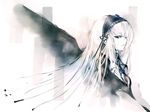  bangs bat_wings dress flower from_side hairband highres kei_(keigarou) lace lace-trimmed_dress long_hair ribbon rose rozen_maiden solo suigintou upper_body very_long_hair wallpaper white_hair white_skin wings 