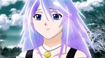  bare_shoulders bare_tree blue_eyes close-up closed_mouth cloud collarbone day expressionless eyebrows_visible_through_hair face green_sky hair_between_eyes jewelry long_hair necklace outdoors pendant pink_hair rosario+vampire screencap shiny shiny_hair shirayuki_mizore sky solo tree 