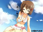  bikini day feeding food hair_ornament lyrical_nanoha mahou_shoujo_lyrical_nanoha_strikers popsicle pov_feeding solo swimsuit ubox x_hair_ornament yagami_hayate 