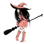  broom broom_riding hat inemuri_uno original solo striped striped_legwear thighhighs witch witch_hat 