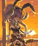  animal_ears bell belt breasts bunny_ears bunny_girl cleavage earrings extra_ears garter_belt horns jewelry katahira_masashi large_breasts lingerie original outdoors pointy_ears solo sun sunset thighhighs underwear wrist_cuffs 