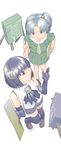  98-tan 98se-tan akinbo_(hyouka_fuyou) multiple_girls os-tan school_uniform serafuku thighhighs 