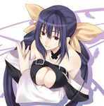  bad_id bad_pixiv_id bare_shoulders blue_hair breasts dizzy guilty_gear hair_between_eyes large_breasts long_hair red_eyes solo tachibana_yuu twintails 