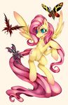 arthropod blue_eyes blush butterfly cutie_mark equine feathers female fluttershy_(mlp) flying friendship_is_magic fur hair horse insect long_hair mammal my_little_pony pegasus pink_hair plain_background pony slugbox tail white_background wings yellow yellow_fur 
