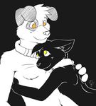  back canine cat collar couple dog douple duo embracing eye_contact feline female fido_(housepets!) flat_chested housepets! hug interspecies looking_at_each_other male mammal nogitsunegabriel sabrina_(housepets!) smile straight tail webcomic whiskers yellow_eyes 