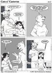  black_and_white cat cats_n&#039;_cameras cats_n'_cameras cheetah comic dialog dialogue english_text feline female greyscale james_di_benedetto james_m_hardiman josephine_rodgers male mammal monochrome polar_bear svetlana_(cnc) tail text webcomic 