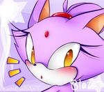  blaze_the_cat blush cat cha0zgallant feline female mammal multicolored_background ponytail purple purple_body sega solo sonic_(series) 