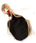  bad_id bad_pixiv_id blonde_hair colored_eyelashes gosick green_eyes head_rest highres long_hair object_spring solo very_long_hair victorica_de_blois 