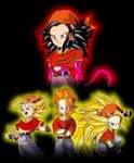  1girl alternate_form blonde_hair dragon_ball dragon_ball_gt dragonball_z hair pan pan_(dragon_ball) spiked_hair spiky stance super_saiyan super_saiyan_2 super_saiyan_3 super_saiyan_4 tail transformation 