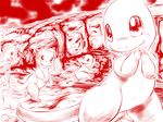  charmander cute fire group hi_res long_tail looking_at_viewer monochrome mountain nintendo outside pok&#233;mon pok&eacute;mon pokemontrifle red_and_white smile tail teeth video_games 