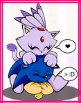  &gt;:d &hearts; blaze_the_cat blue blue_body cat chibi couple cute darkeiya eyes_closed feline female fur grin head_nom hedgehog male mammal nom ponytail purple purple_fur sega sonic_(series) sonic_the_hedgehog tail 