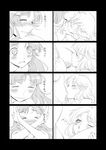  &gt;_&lt; breast_sucking closed_eyes comic cunnilingus greyscale highres hong_meiling izayoi_sakuya kiss monochrome multiple_girls oral primary_stage silent_comic touhou yuri 