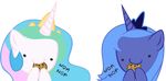  alicorn alpha_channel cookie crown cute eating english_text equine female friendship_is_magic hi_res horn horse mammal my_little_pony nom plain_background pony princess princess_celestia_(mlp) princess_luna_(mlp) royalty sibling siblings sisters text transparent_background unicorn unknown_artist 