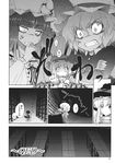 4girls anger_vein angry aozora_market bags_under_eyes black_dress book broom clenched_teeth comic crescent crossed_arms doujinshi dress fangs flandre_scarlet greyscale hat highres kirisame_marisa long_hair monochrome multiple_girls pajamas patchouli_knowledge remilia_scarlet scan scowl shelf short_hair teeth touhou translated trembling walking wings witch_hat 