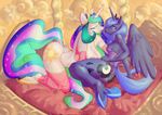  alicorn breasts clothing equine female friendship_is_magic incest kissing lesbian looking_at_viewer my_little_pony princess_celestia_(mlp) princess_luna_(mlp) skimpy unknown_artist wings 