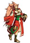 1girl amputee animated animated_gif baiken breasts christmas cleavage eyepatch guilty_gear guilty_gear_xrd large_breasts long_hair official_art ponytail sword weapon 