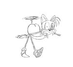  black_and_white butt canine crazy_eyes fox loop male mammal miles_prower monochrome multiple_tails nightmare_fuel plain_background retarded sega solo sonic_(series) unknown_artist what what_has_science_done white_background 