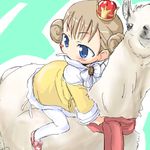  amatsuka_mari baby_princess child crown kojima_tsuma llama lowres pantyhose riding solo white_legwear 