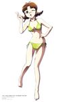  akizuki_ritsuko bikini glasses highres idolmaster idolmaster_xenoglossia side-tie_bikini solo striped striped_bikini swimsuit takeuchi_hiroshi 