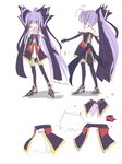  ahoge bow hair_bow hair_ornament hakurei_reimu long_hair meimu purple_hair red_eyes sketch solo thighhighs touhou very_long_hair 