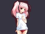  blush buruma choukou_sennin_haruka game_cg onigirikun pink_hair shihoudou_narika solo twintails 