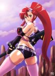  anti-materiel_rifle bikini_top butt_crack dimples_of_venus gun kamogawa_tanuki long_hair rifle short_shorts shorts sniper_rifle solo tengen_toppa_gurren_lagann thighhighs weapon yoko_littner 