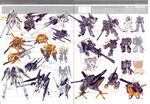  armor gundam hazel_gundam helmet kenki_fujioka machinery mecha no_humans scan weapon 