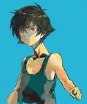  bare_shoulders black_hair clenched_hand gundam gundam_00 male_focus red_eyes ree_(neo-de) setsuna_f_seiei solo undershirt 