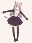  animal_ears bad_id bad_pixiv_id boots cat_ears copyright_request dress highres long_hair nyaou pantyhose solo tail 
