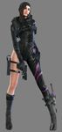  1girl 3d boots brown_hair capcom female gun jessica_(resident_evil) jessica_sherawat knife looking_at_viewer official_art resident_evil resident_evil_revelations solo weapon wet wetsuit 