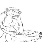  balls crocodile foot_fetish gay licking_foot male nipples nude paws penetration penis plain_background reptile scalie sex tail unknown_artist white_background 