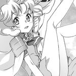  1girl bare_legs bracelet greyscale halftone jewelry kneepits legs light_smile monochrome nia_teppelin open_mouth solo tengen_toppa_gurren_lagann yukimitsuki 