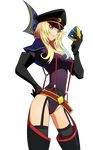  absurdres blonde_hair crossover gloves hat highres long_hair mask milla_maxwell purple_eyes smile solo star_driver tales_of_(series) tales_of_xillia thighhighs transparent_background vector_trace 