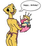  anthro apron birthday_cake cake candle clothing dirty_fur female filthypally fire food katia_managan messy nude partial_nudity prequel solo the_elder_scrolls video_games you_tried 