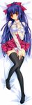  bra carnelian dakimakura kuraki_suzuna moonlight_lady pantsu shirt_lift thighhighs 