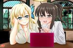  2girls blonde_hair boku_wa_tomodachi_ga_sukunai kashiwazaki_sena multiple_girls patty_(artist) shiguma_rika 