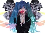  aqua_eyes aqua_hair bad_id bad_pixiv_id flower formal hatsune_miku long_hair necktie saihate_(vocaloid) saikawa_(0902k137) solo suit twintails very_long_hair vocaloid zebra 