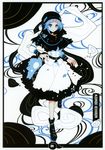  absurdres blue_eyes blue_hair embellished_costume highres hood ideolo kumoi_ichirin no_nose scan solo touhou 
