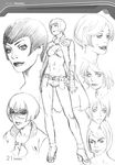  character_design momoko_(shangri-la) monochrome range_murata shangri-la sketch trap 