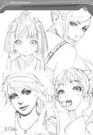  ishida_karin mikuni momoko_(shangri-la) monochrome naruse_ryouko range_murata shangri-la sketch 