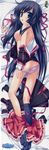  absurdres ass bed bed_sheet black_hair black_legwear blue_eyes blush breasts dakimakura dress dress_removed from_above from_behind full_body gotou_nao highres huge_filesize kanou_kayoko koiiro_soramoyou long_hair looking_at_viewer looking_back lying medium_breasts nipples no_bra on_bed on_side on_stomach open_clothes open_shirt panties panty_pull pink_panties school_uniform shirt skirt skirt_pull socks solo underwear 