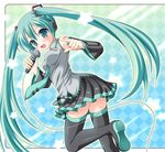  furukawa_lemon hatsune_miku headphones thighhighs vocaloid 