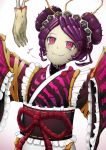  1girl antennae blood bone double_bun entoma_vasilissa_zeta eta37 fangs frills insect_girl long_sleeves maid maid_headdress monster_girl overlord_(maruyama) smile solo wide_sleeves 