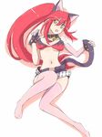  animal_ears bad_id bad_pixiv_id bikini_top cat_ears long_hair mokeo ponytail red_hair solo tail tengen_toppa_gurren_lagann thighhighs yellow_eyes yoko_littner 