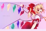 bad_id bad_pixiv_id blonde_hair character_name fangs flandre_scarlet futami_kito highres nail_polish red_eyes red_nails smile solo touhou wings 