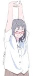  bad_id bad_pixiv_id glasses hands original shiwasu_takashi solo stretch upper_body 