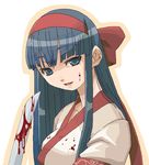  blood bow face haganemaru_kennosuke knife lips long_hair nakoruru oekaki red_bow samurai_spirits solo 